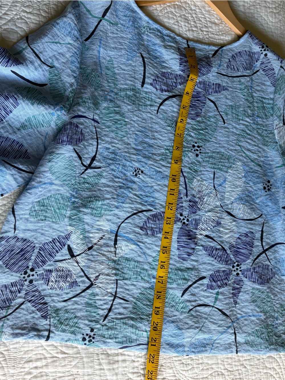 Habitat Light Blue Floral Ruched Front Tunic - Picture 7 of 8